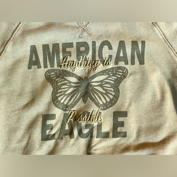 American Eagle Outfitters “Anything Is Possible” Women’s Sage Green Sweatshirt - Picture 3 of 16